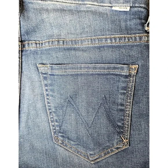 MOTHER Blue Cropped Ankle Jeans