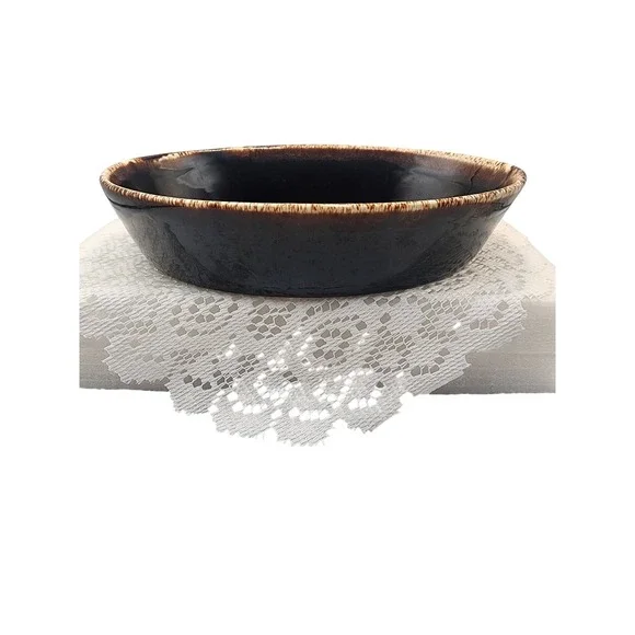 Pfaltzgraff Village Brown Drip Glaze Oval Vegetable Serving Bowl 241 Made in USA