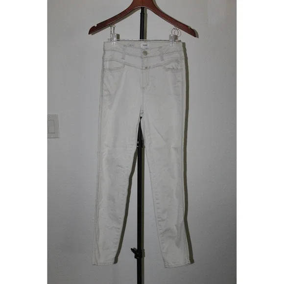 Closed Skinny Pusher Jeans Off White Candiani Italian Denim High Rise Size 26