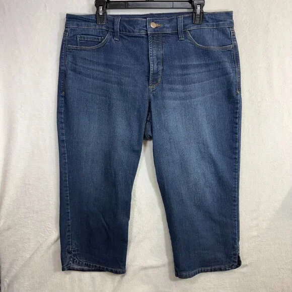 NYDJ 14 36X20 Ariel Crop Capri Jean Blue Stretchy Comfort Fit Minimalist Classic