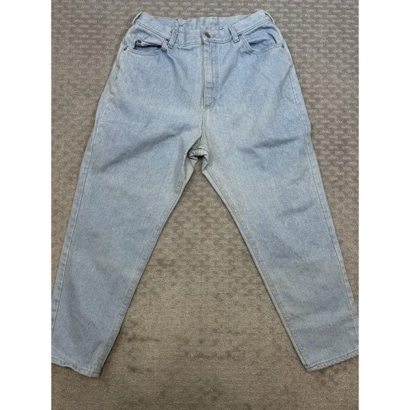 Vintage Lee Jeans Women's 16 Petite Blue Stone Wash High Rise Mom Jeans