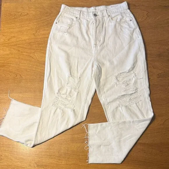 PacSun High Rise Distressed Straight Leg Jeans