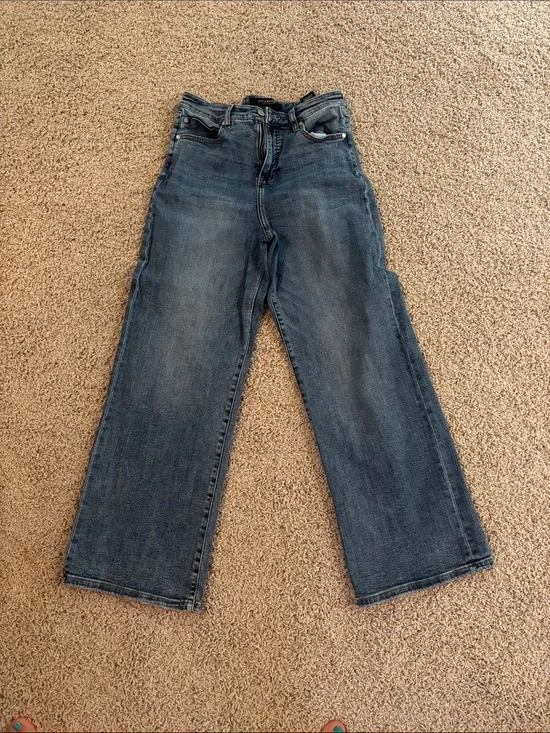Liverpool Jeans Company Wide-Leg High-Rise Jeans in Faded Blue