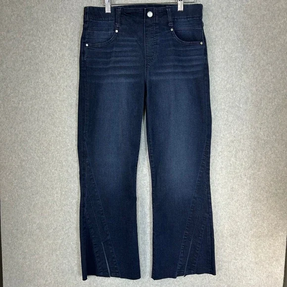 Liverpool The Gia Glider Crop Jeans Twisted Split Hem Dark Wash Denim Size‎ 8 29