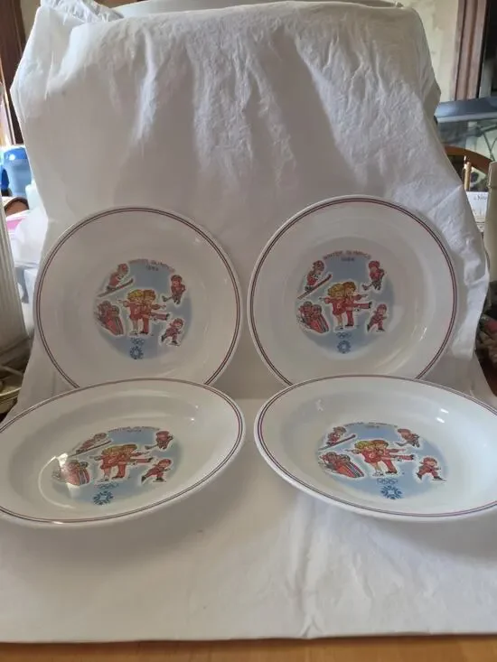 ANCHOR CORELLE LOT 4 CAMPBELLS SOUP Bowl 1984 OLYMPICS