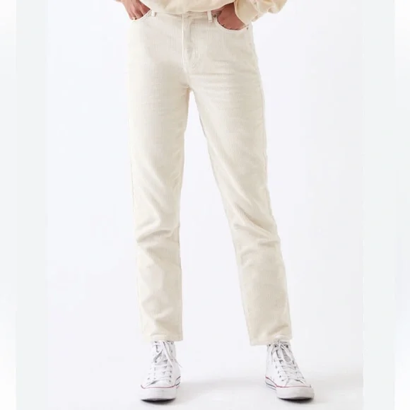 PacSun‎ Cream corduroy mom Jeans Sz 30 high rise