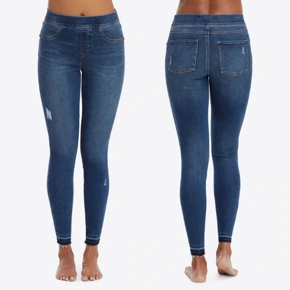 Spanx Pull‎ On Distressed Skinny Jeans Medium Regular 20203R Released Hem