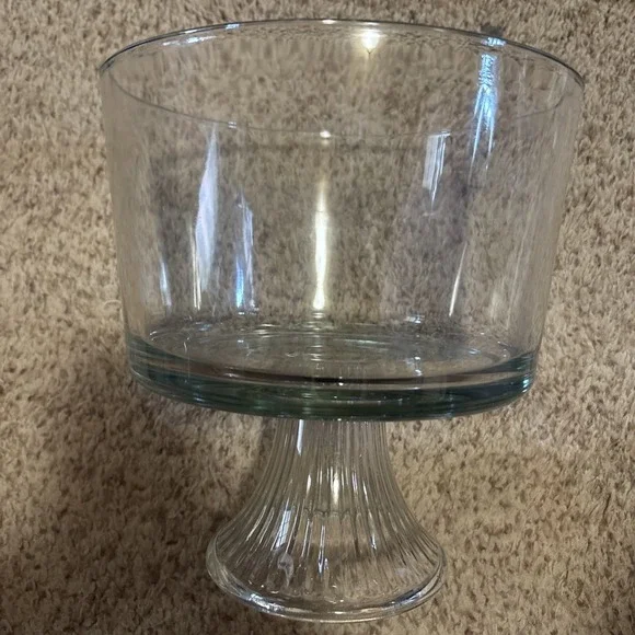 Anchor Hocking Monaco Clear Glass Trifle Bowl 8 1/8