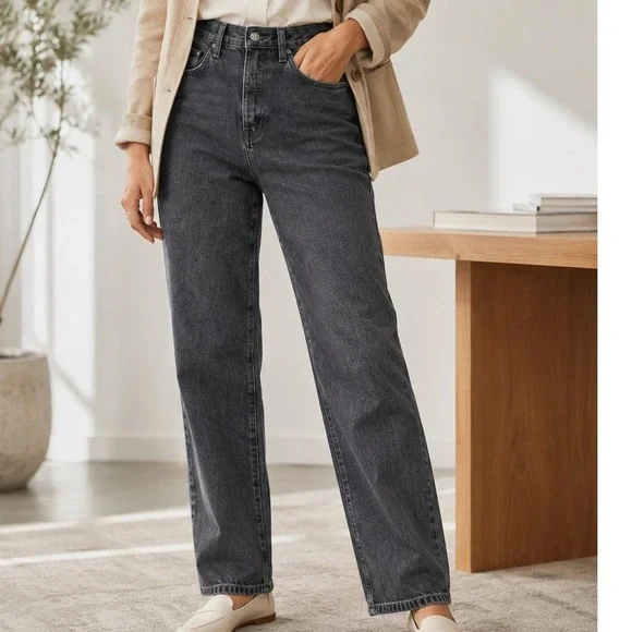 Favorite Daughter The Otto High Rise Boyfriend Ankle Jeans Asphalt Black Size 26