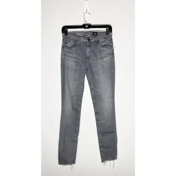 AG Womens The Prima Ankle MidRise Cigarette Ankle Split Hem Stretch Jean Raw Hem