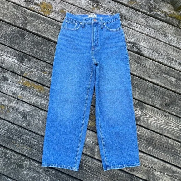 Madewell Perfect Vintage Wide-Leg Crop Jeans Womens 28 Blue NJ189 DM6503