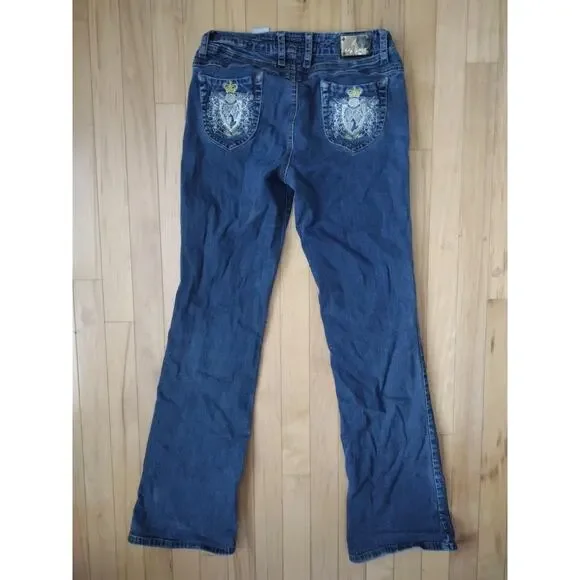 Vintage Baby Phat Y2K Gold Label Embroidered Jeans Size 9
