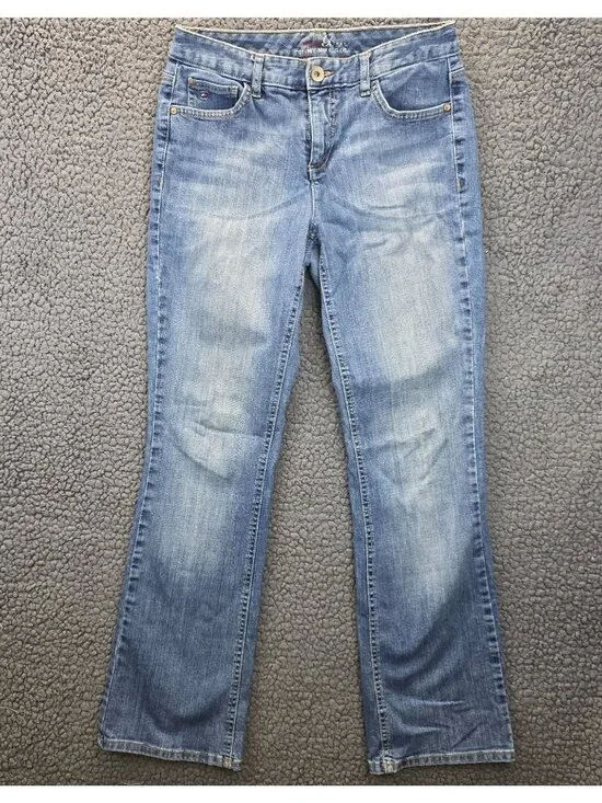 Tommy Hilfiger Straight Jeans 6R Medium Wash Mid Rise Casual Preppy Streetwear