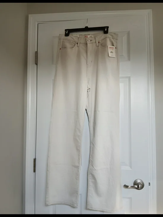 Levi's Off-White Wide-Leg High-Rise Jeans