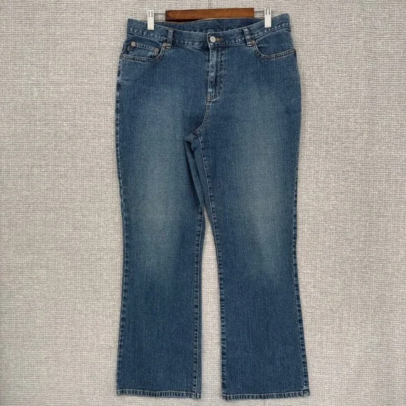 Lauren Jeans Co. Bootcut Jeans Womens Sz 16 Stretch Denim Classic‎ Blue Western