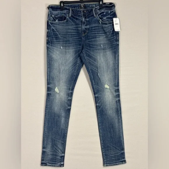 PRPS Cayenne Super Skinny Stretch Jeans Indigo Distressed Men’s 36 NWT $228