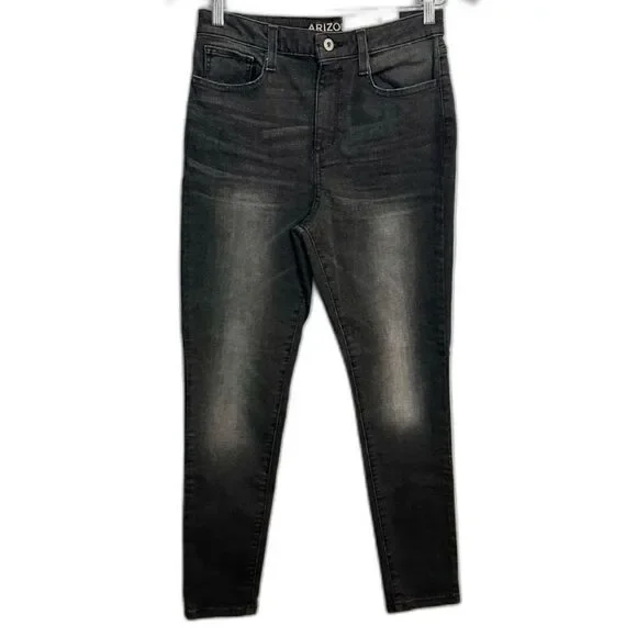 Arizona Jean Co Faded Black Super High Rise Denim Jeans NWT Juniors Size 9