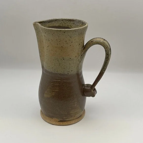 Ken George Studio Pottery Pitcher 1983 Signed Berkeley CA Salt Glaze Stoneware