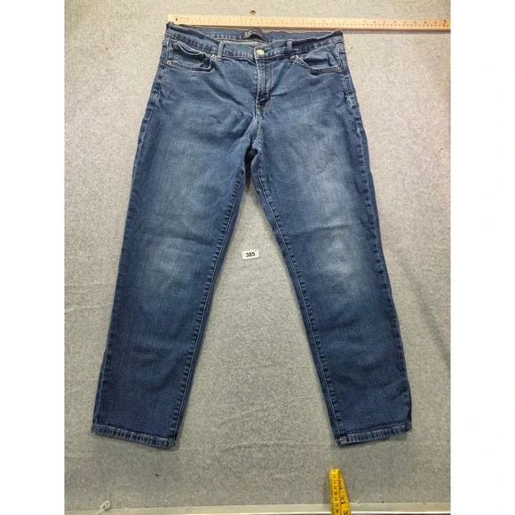 Gap Denim Girlfriend Jeans Medium Wash Blue‎ Womens Size 14/32 Mid Rise