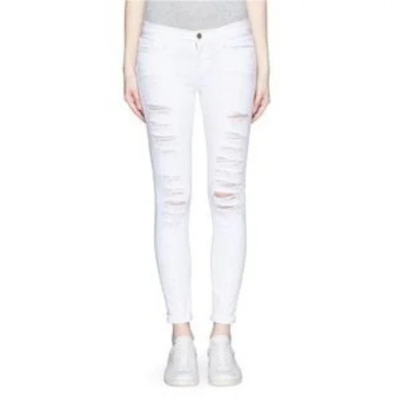 NWOT FRAME LE SKINNY DE JEANNE DISTRESSED RAW HEM JEAN 27