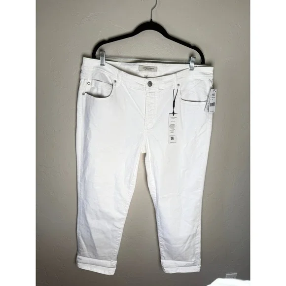 NWT Liverpool Los Angeles‎ Eco The Keeper Boyfriend Jeans Plus White Stretch 14W