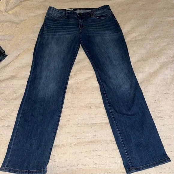 KUT from the Kloth Carrie Boyfriend Jeans‎ Medium Wash Blue Denim Size 14