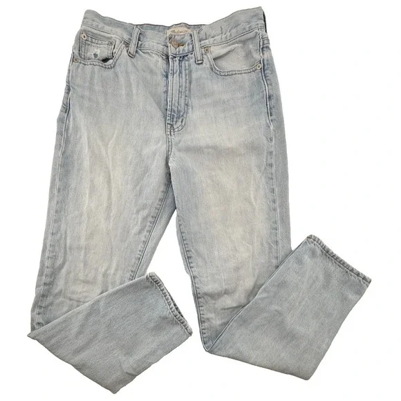 Madewell Perfect Vintage Jeans Womens 27 Light Wash Straight Leg High Rise Denim