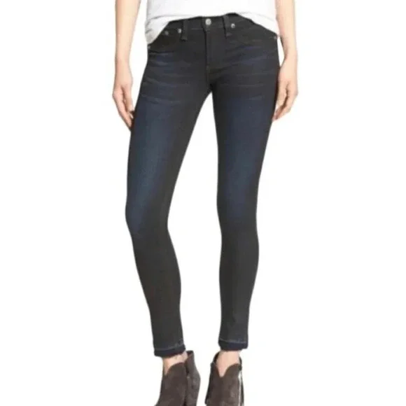 Rag & Bone Blue Raw Hem Dearborn Skinny Jeans- size 27