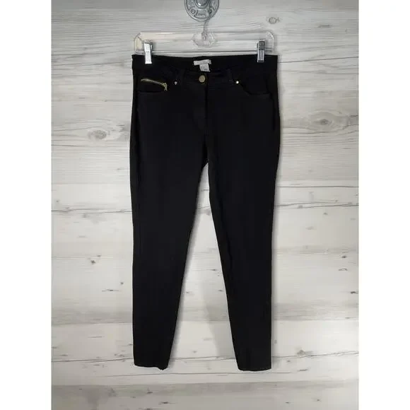 H&M Pants Womens 8 Black Jegging Skinny Stretch Twill Zip Detail Casual Pockets‎
