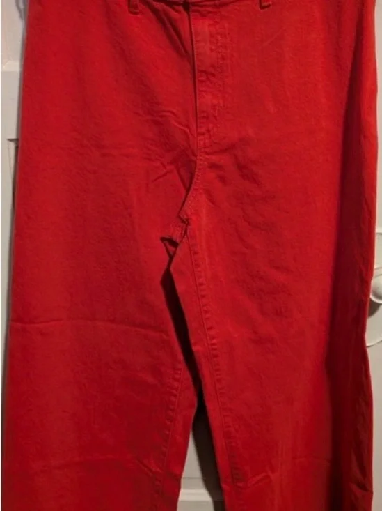 Bold Red High-Waist Wide Leg Jeans, NWT