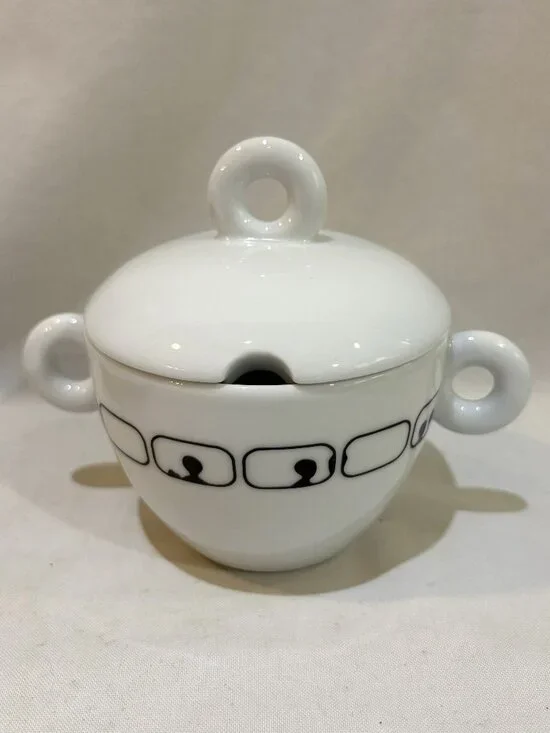 Illy Collection 2001 Aliens Sugar Bowl with Lid Designed David Byrne Signed
