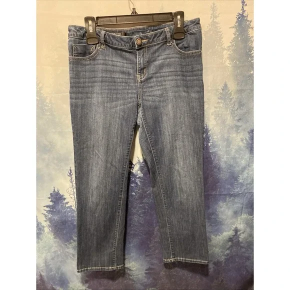 Simply Vera Vera Wang Capri Jeans Womens 8 Blue Dark Wash Mid Rise