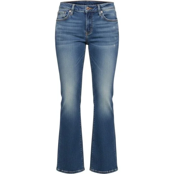 Lucky Brand Juniper Flare Jeans Womens 12 Blue Excellent Button Flap Pocket USA