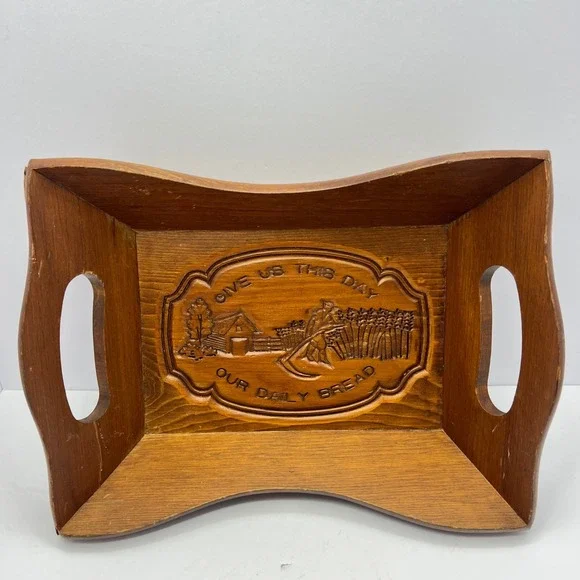Handmade Wood Bread Tray 