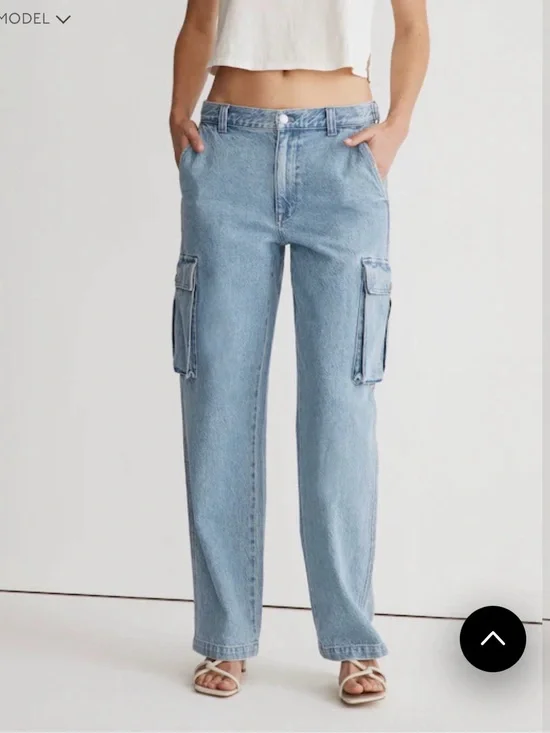 Madewell size 25 Light Blue Cargo Denim Jeans - Women NWT