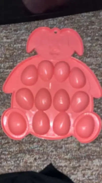 Vintage Pink Plastic Easter Bunny Deviled Egg Serving Tray