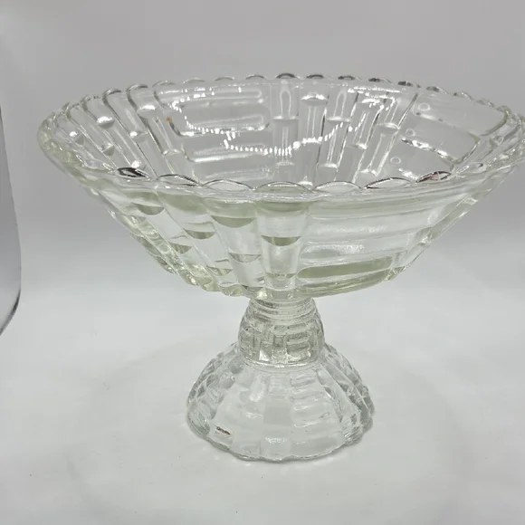 Jeannette Glass Compote Bowl. Vintage