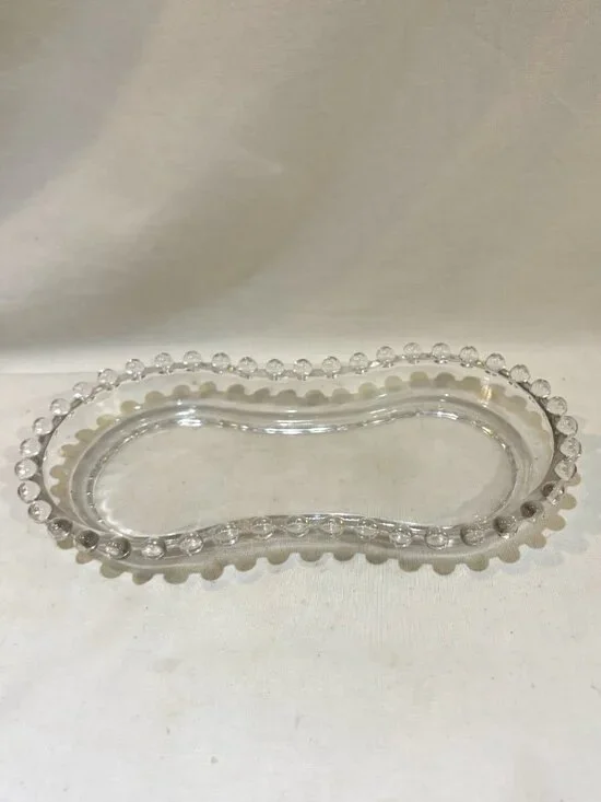 Imperial Clear Glass Candlewick Tray for Creamer Sugar Tray ONLY