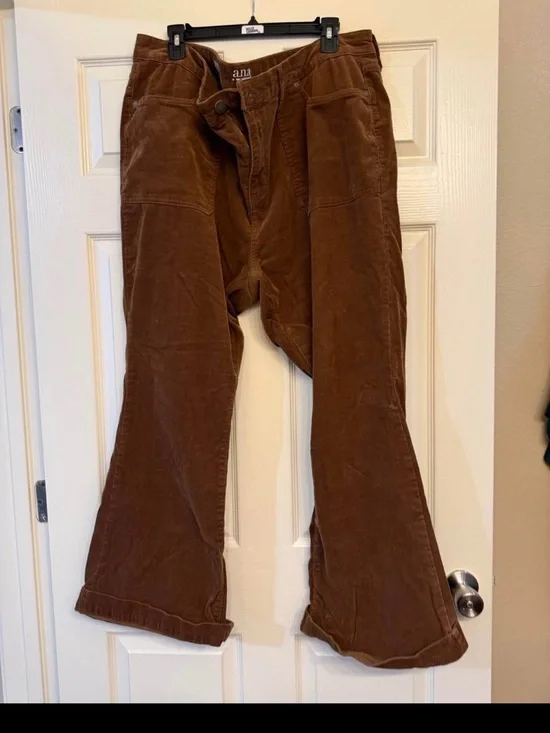 a.n.a Brown Corduroy Flared Wide-Leg Jeans