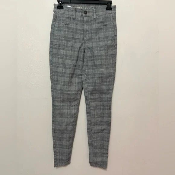 AEO America Eagle Hi Rise Waist Jeggings Stretch Rock Grunge‎ 2 Skinny Pants
