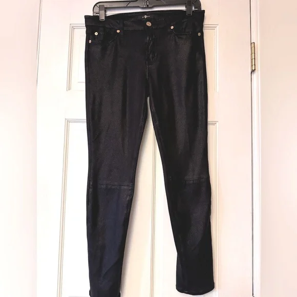 7 FOR ALL MANKIND Black‎ Textured Jeans