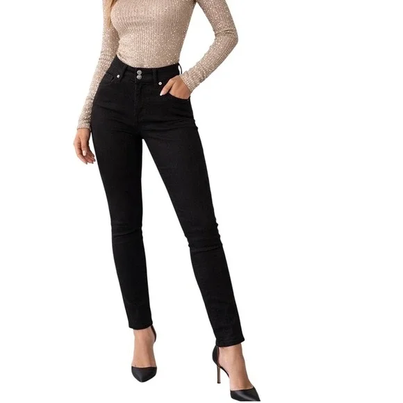 Levis 529 Curvy Skinny Leg Jeans Womens 4M W27 L32 Black Denim Pants 15586-0014‎