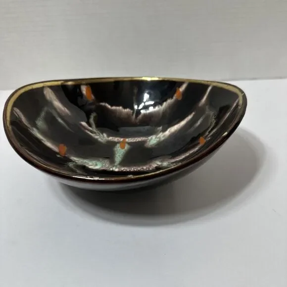 Mid Century Modern Western Germany Oval Bowl Numbered Ceramic Vintage
