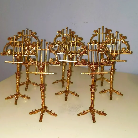 Gold Decorative Mini Music Stand Set - Place Card Holders - Elegant Table Accent