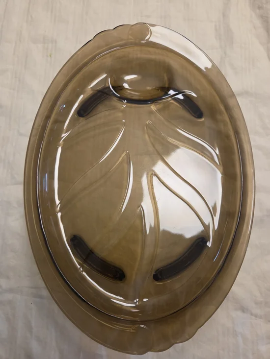 Pyrex 815 Amber Brown Oval Glass Meat Serving Platter 14.5