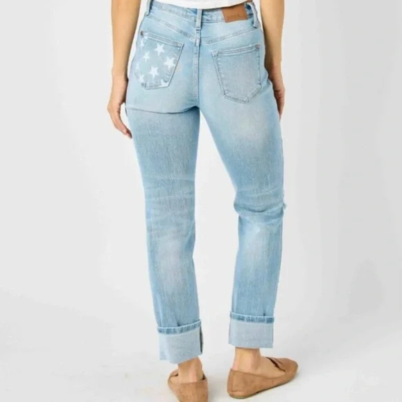 Judy Blue Star Pocket Boyfriend Jeans size 18 W