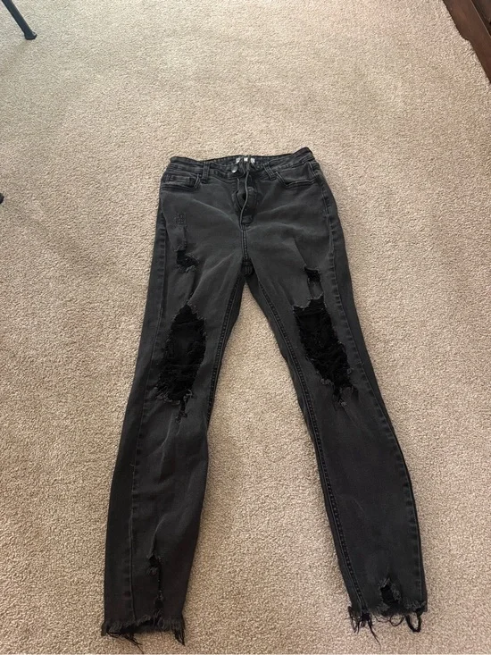 Cello Black Distressed mom Jeans