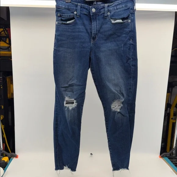 GAP Dark Blue Distressed Ankle‎ Jeans