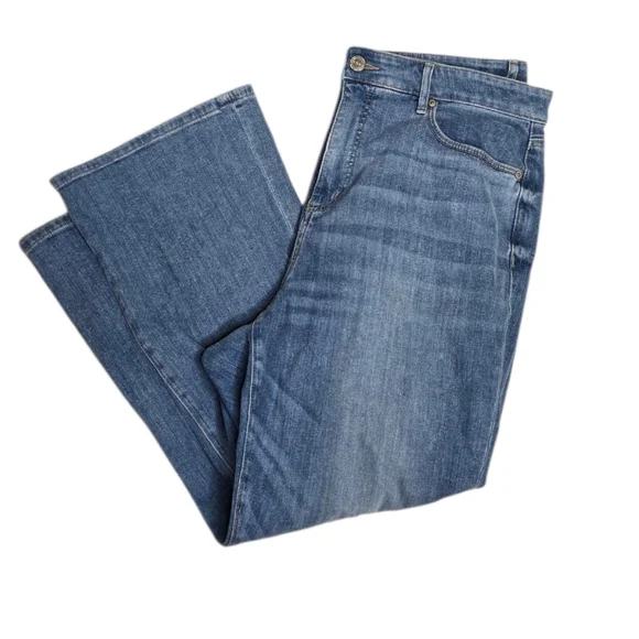 LOFT curvy high waist kick crop denim‎ blue jeans 14