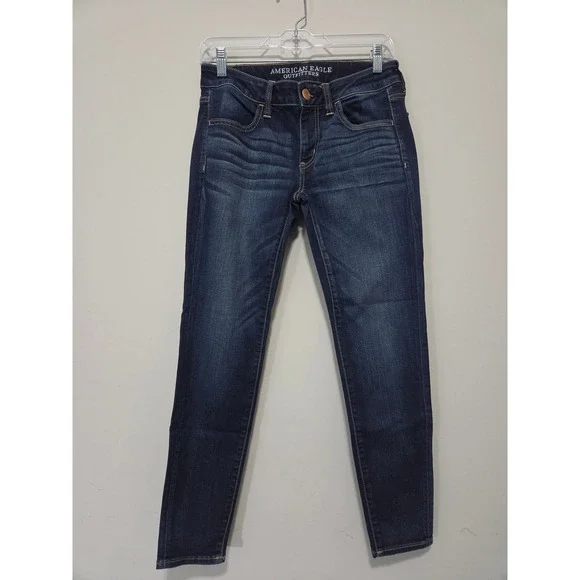 American Eagle Super Low Jegging Dark Wash Super Stretch Jeans Womens 6 Short
